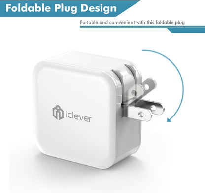 Boostcube 2Nd Generation 24W Dual USB Wall Charger with Smartid Technology, Foldable Plug, Travel Power Adapter for Iphone Xs/Xs Max/Xr/X/8 Plus/8/7 Plus/7/6S/6 Plus, Ipad Pro Air/Mini and Other Tablet